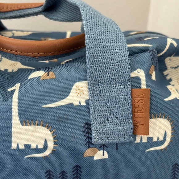 Blue and Brown Swan Print Weekender Bag - Picture 2 of 8